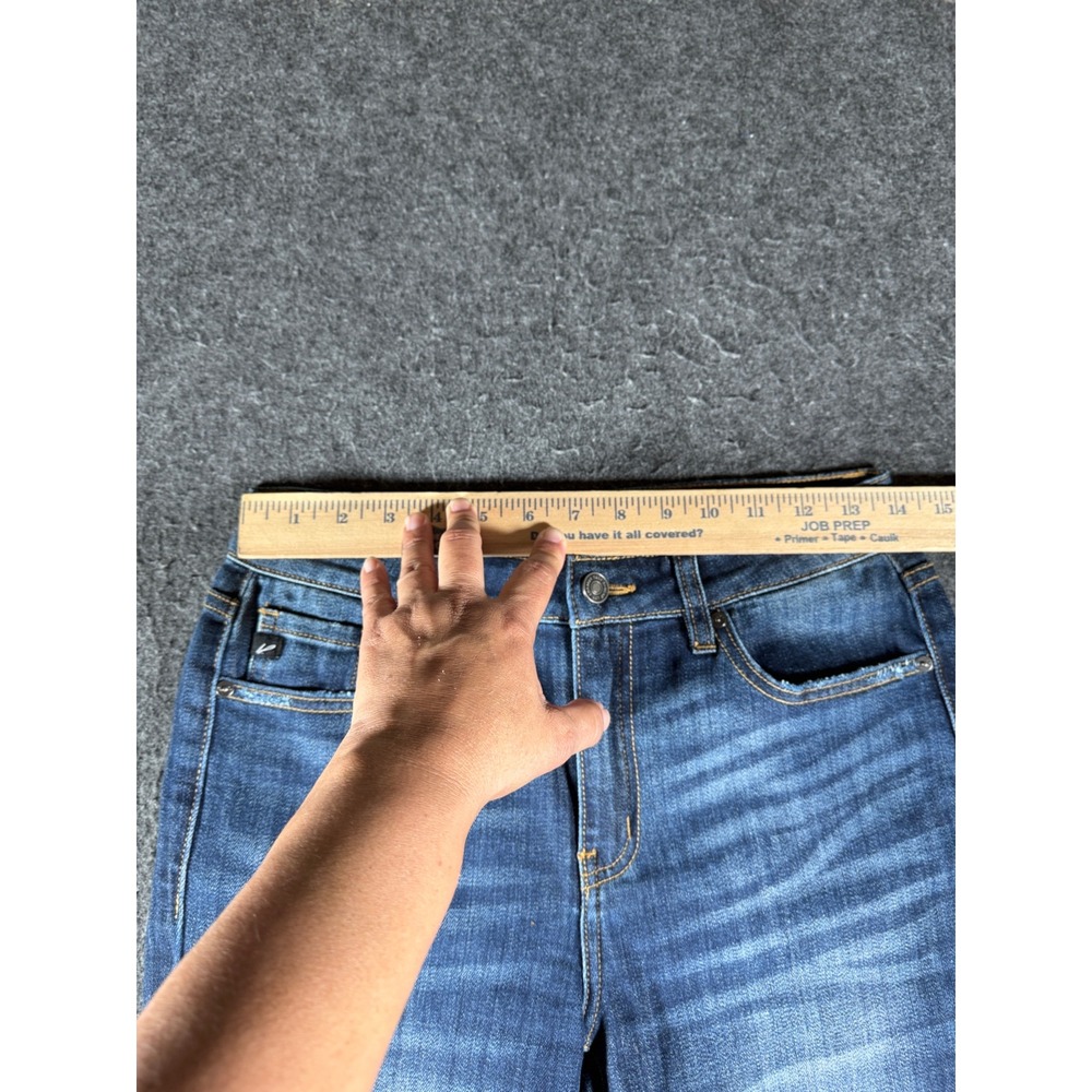 KanCan Petite Flare Jeans Medium Wash High Rise Denim KC6102LOH-PT Size 7/27 - Picture 7 of 11